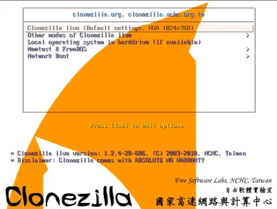 Clonezilla Live 2.8.0-27 Русская версия
