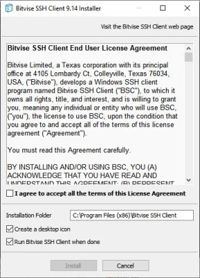Bitvise SSH Client 9.14